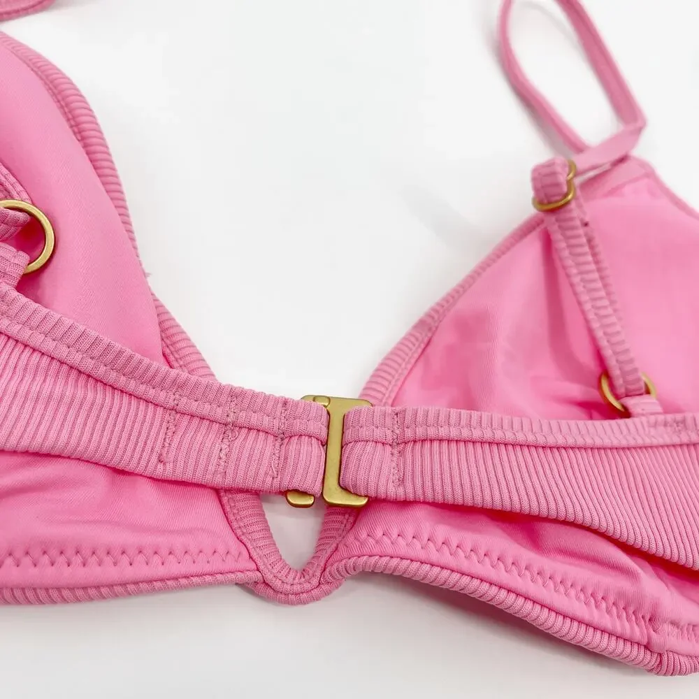 L*Space Helena Underwire Bikini Top Guava Pink Size Medium NEW With Tags!